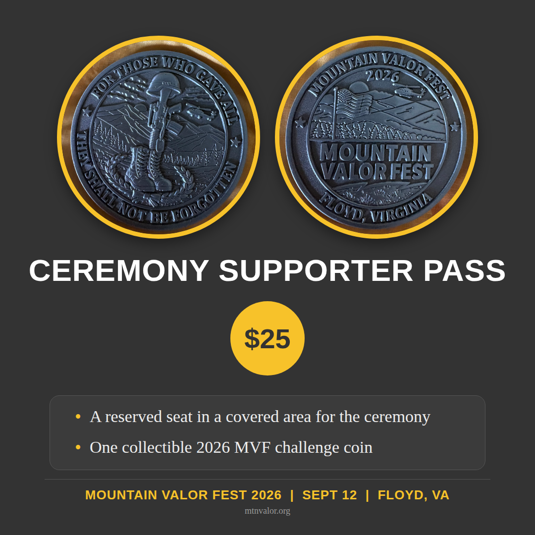 2026 MVF challenge coin — both sides shown